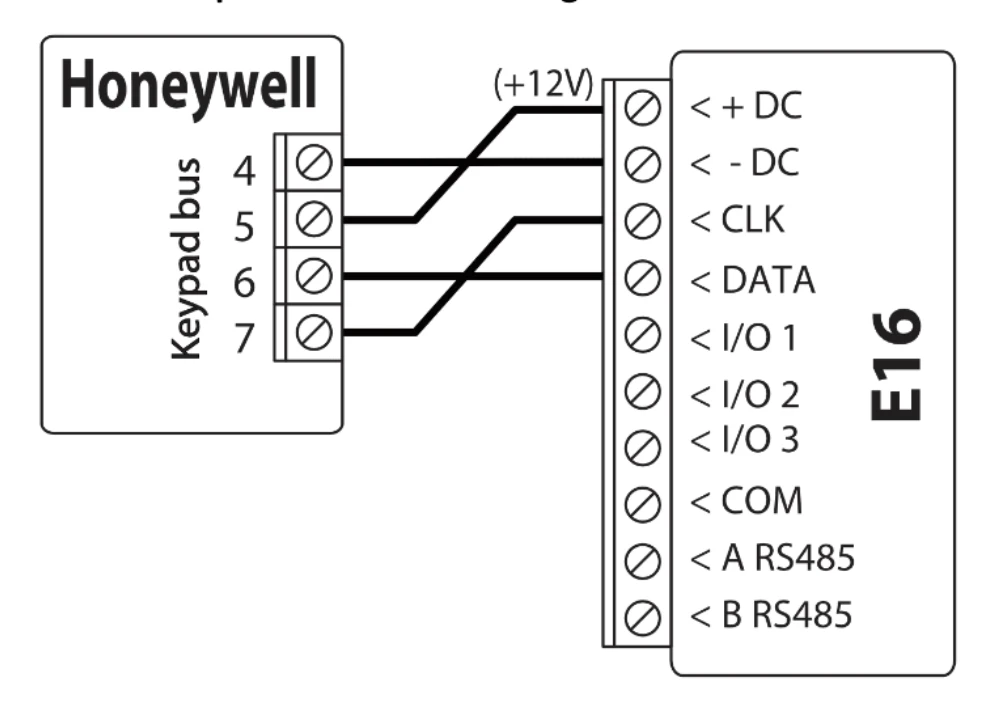 E16 Honeywell panel connection diagram