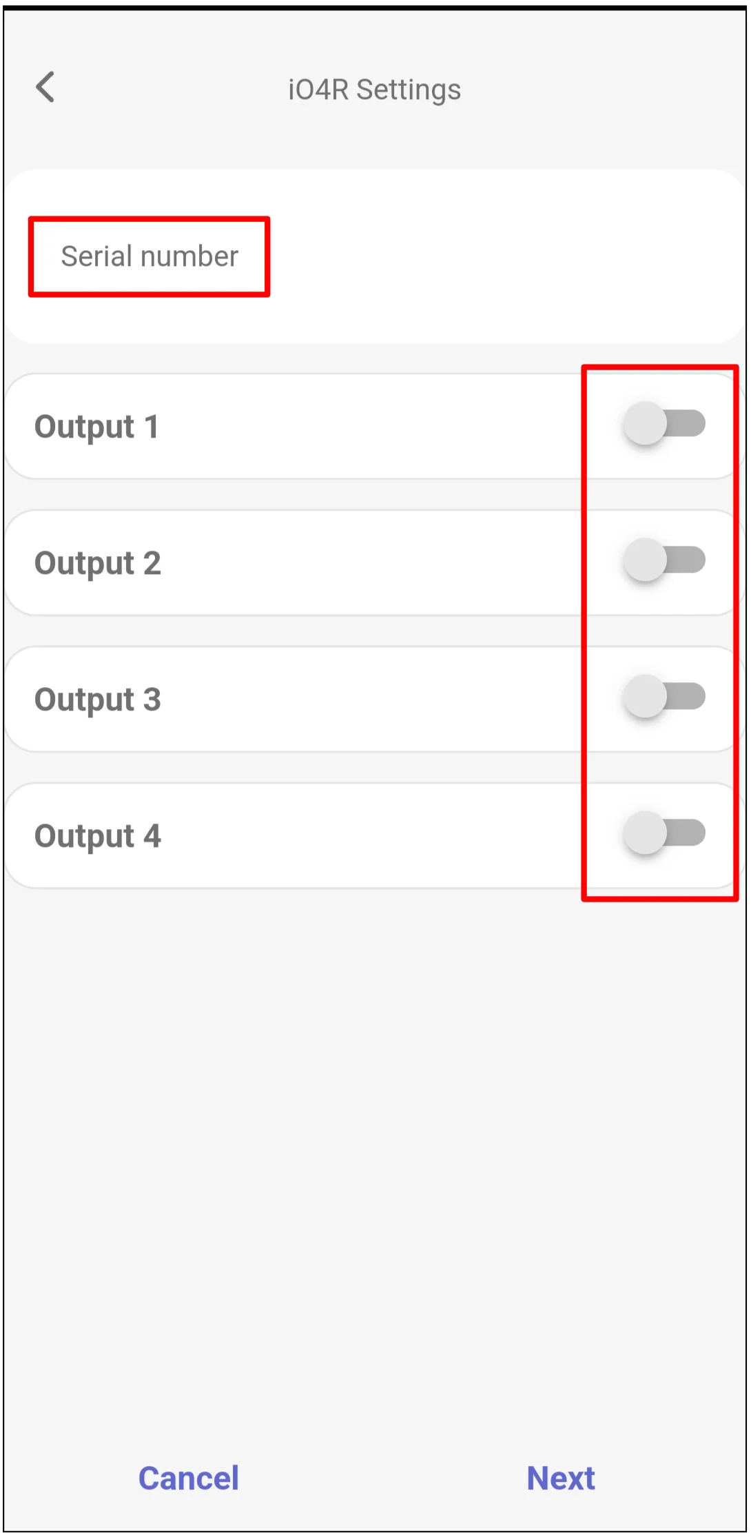 Protegus2 iO4R output enable screen