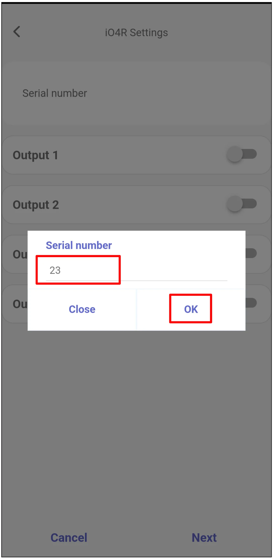 Protegus2 iO4R serial number entry