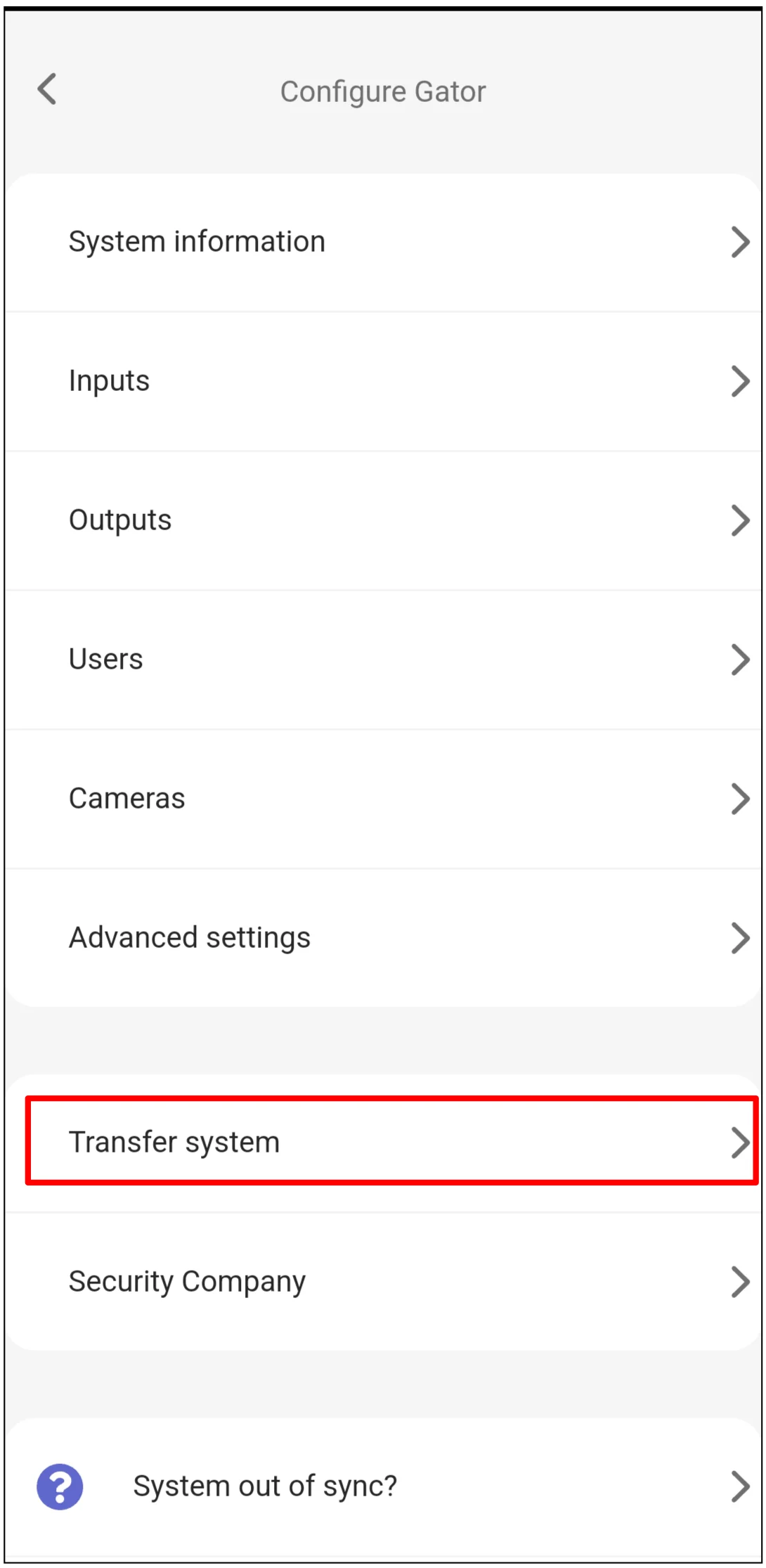 Protegus2 Transfer system option
