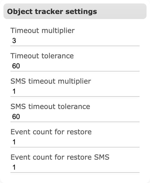 General tab Object tracker settings section