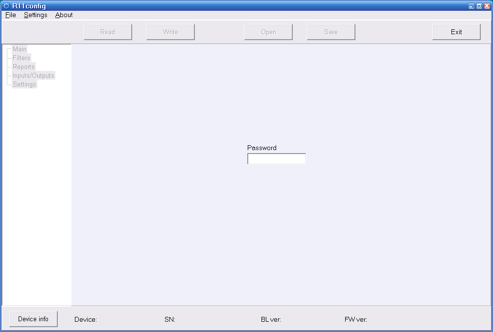 R11config login screen