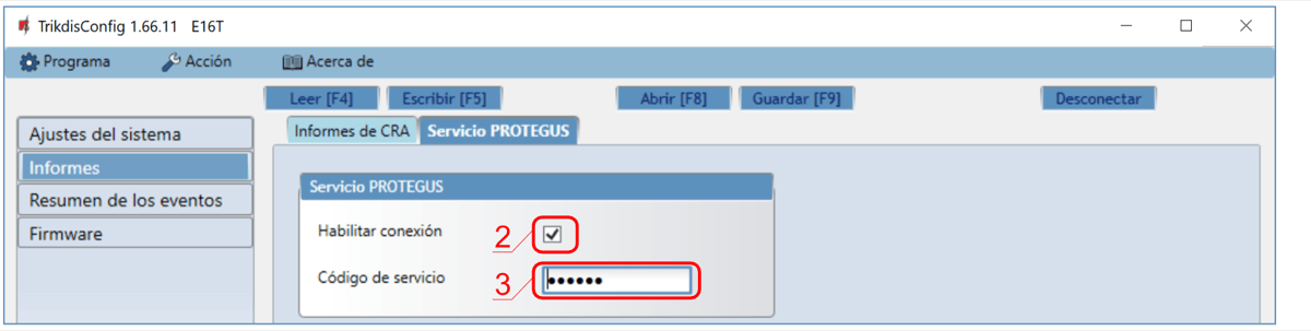 Ajustes del sistema E16T para CRA