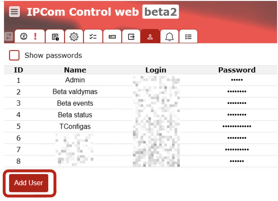 Paso para crear usuario en la pestaña Usuarios: seleccionar Add User
