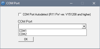 Pantalla de inicio de R11config