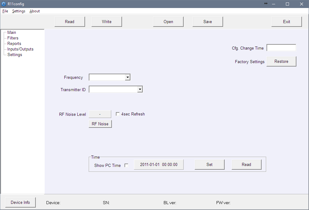 Configuración principal R11config