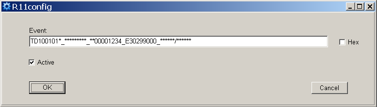 R11config įvykių lentelė