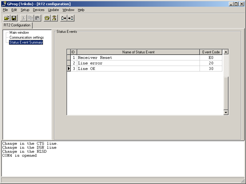 GProg2 Status Event Summary